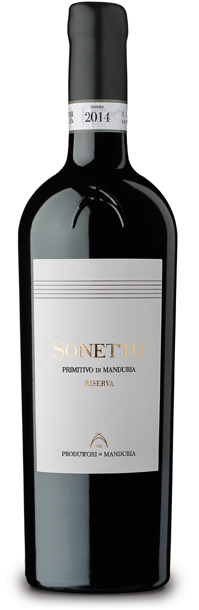 Bottiglia di Primitivo di Manduria — vino rosso pugliese